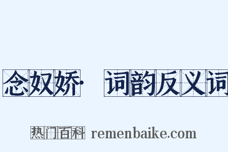 念奴娇·词韵反义词是什么意思的图片